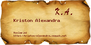 Kriston Alexandra névjegykártya